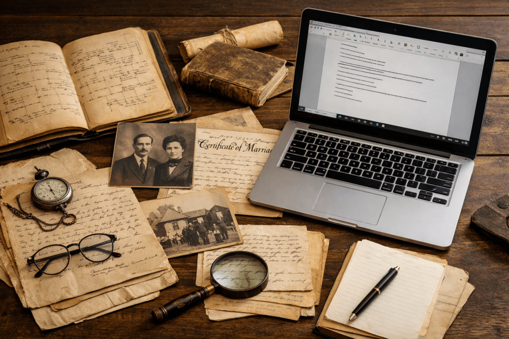 Old documents being entered into a computer