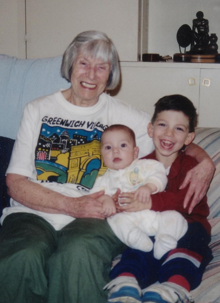 An older woman, a 4yo, and an infant